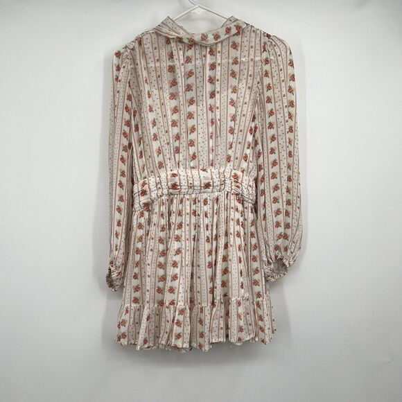 Anthropologie Let Me Be Mock Neck Sheerf Long Sleeve Mini Dress XS Cottagecore - Picture 2 of 16